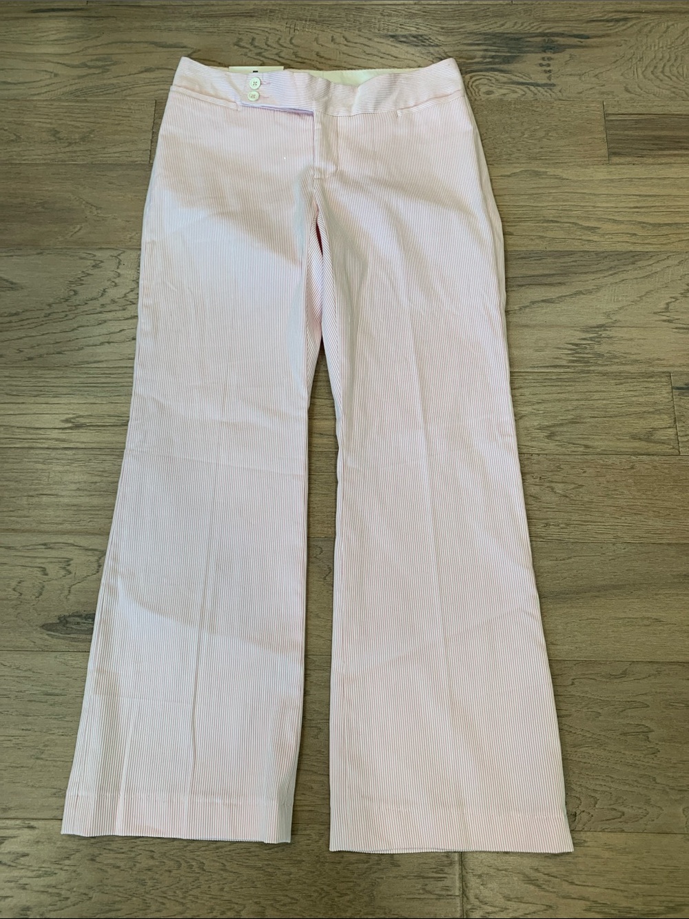 NWT GAP Light Pink Seersucker Modern Fit Flare Pants Size 4
